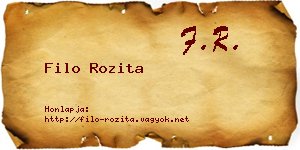 Filo Rozita névjegykártya